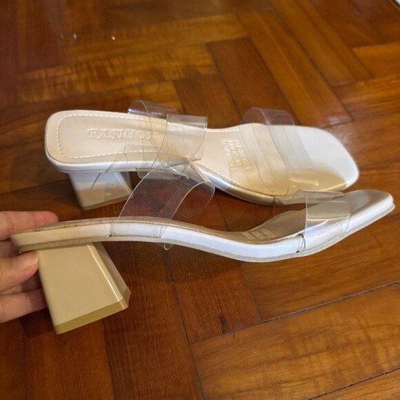 Clearly strappy Beige Heels - Picture 3 of 3